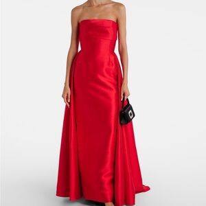 Solace London Vibrant Red Strapless Gown